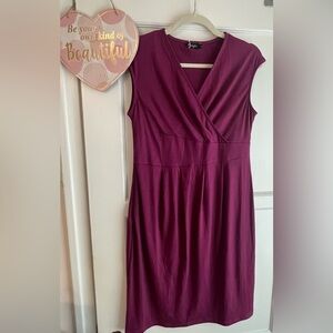 Cap sleeves Women's Midi V-Neck Dress Large NWT